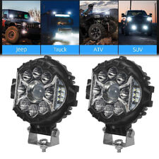 Pair 5 Inch Round Led Work Lights Pods Spot Flood Combo Fog Lamp Offroad Driving