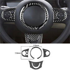 6pcs Carbon Fiber Interior Steering Wheel Kit Cover Trim For Mini Cooper 2007-10