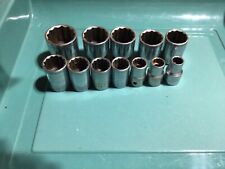 Vintage Wright 12 Piece 12 Drive Standard Sockets 12 Point Sae S-series Usa