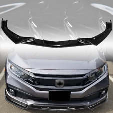 Front Lip Splitter For Honda Civic Ex Lx Sport Sedan 2016-2021 Glossy Black