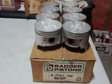 Badger Pistons P560 Std Flat Head W 4 Vlv Relief 1968-73 307 V8 Chevy Pass Set8