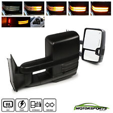 Towing Mirrors Fit 07-13 Silverado Powerheated Smoke Sequential Signal Trailer