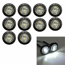 10pcs 12v Led Car Small Round Side Marker Light Lorry Button Lamp Off-road White