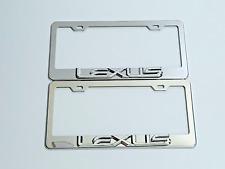 2 Pcs Silver License Plate Frame For 3d Lexus Logo
