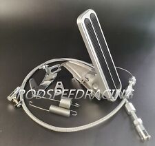 Street Rod Floor Mount Gas Pedal W 24 Ss Throttle Cable Bracket Spring Set