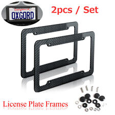 2x Carbon Fiber License Plate Frame Tag Cover Protection Rack Universal Standard