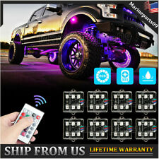 Rgb Led Rock Lights Multicolor Neon Strip Underglow Light Kit For Off-road Truck