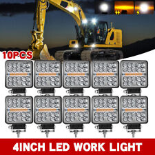 80w Led Work Light Truck Offroad Tractor Excavator Forklift Square 4inch Strobe