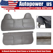 For 1999-2002 Ford F250 F350 F450 Super Duty Bench Bottom Top Seat Cover Gray