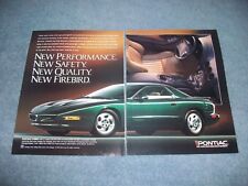 1994 Pontic Firebird Vintage 2pge Ad New Performance New Safety New Quality