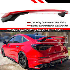 For 22-2024 Honda Civic Sedan 2 Tone Red Black Hp Style Rear Trunk Spoiler Wing