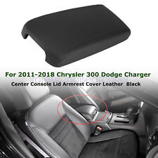 Fits 2011 2012-2018 Chrysler 300 Black Center Console Lid Armrest Cover Leather