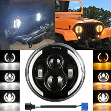 7 Inch Round Led Headlights Angle Eyes Drl For Jeep Wrangler Jk Lj Tj Cj
