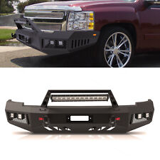 Fits 07-12 13 Chevy Silverado 1500 Offroad Front Winch Bumper W Led Lights
