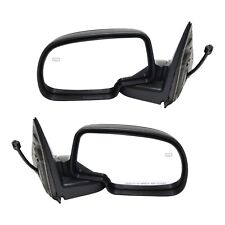 Side View Mirrors Power Heated Smooth Black With Puddle Pair For 00-02 Chevy Gmc