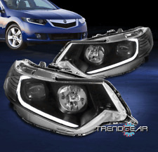 For 2009-2014 Acura Tsx Hid Model Led Bar Projector Headlights Headlamp Black