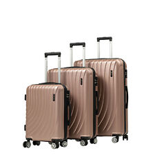 Luggage 3 Piece Set Expandable Abs Suitcase With Double Spinner Wheels Tsa Lock