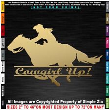 - Cowgirl Up On Horse Cowboy Rodeo Barrel Racer Country Girl Sticker Decal