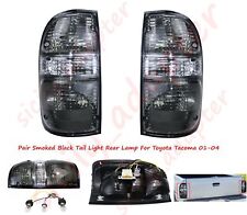 Pair Smoked Black Tail Light Rear Lamp For Toyota Tacoma 01-04 Pickup W Bulb Us