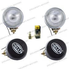 Pair Hella Round Fog Lamp Clear Glass Cover With H3 12v 55 Bulb Universal