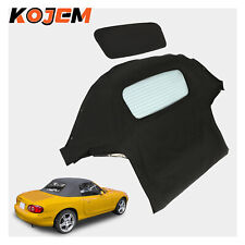 For 90-05 Mazda Miata Convertible Soft Top W Heated Glass Window Black Cabrio