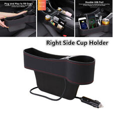 Car Right Side Seat Gap Storage Box Crevice Organizer Pocket Dual Usb Cup Holder