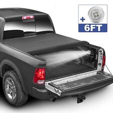 Truck Tonneau Cover For 2005-2021 Nissan Frontier 6ft Bed W Led Lamp Roll Up