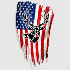 American Flag Whitetail Deer Hunting Decal Sticker Truck Window Archery Bow Case