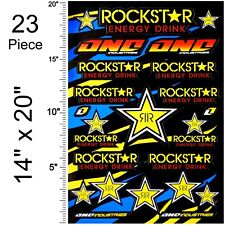 Rockstar Stickers Graphics Decal Sheet - 23pc 18x12 Mx Atv Motocross Dirt Bike