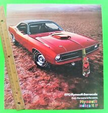 1970 Plymouth Barracuda Huge 12-pg Catalog Brochure Hemi Cuda Convertible Xlnt