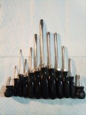 Snap On 12 Pc. Black Handle Old Style Screwdriver Set