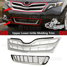 For Toyota Venza 13-16silver Front Bumper Upper Lower Grille Molding Trim Kit