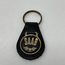Saab Keyring On Leather - Dimensions Emblem 29mm