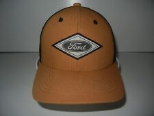 Ford Brown Canvas Trucker Hat Cartruck Dealership Racing Team Work Baseball Cap