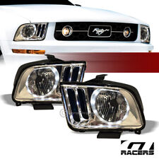 For 2005-2009 Ford Mustang Chrome Housing Drl Led Halo Ring Headlights Lamps Nb