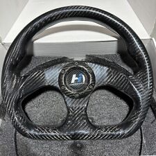Hiwowsport Carbon Fiber Steering Wheel Jet Style 320mm 6 Holes Flat Bottom Black