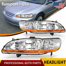 Chrome Headlights For 1998 1999 2000 2001 2002 Honda Accord Headlamps Leftright
