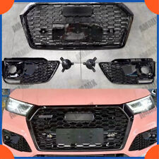 For Audi Q5 Sq5 2018 2019 Rsq5 Style Front Honeycomb Mesh Grillfog Lamp Grilles