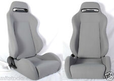 New 1 Pair Gray Cloth Racing Seats Reclinable W Sliders All Ford Mustang