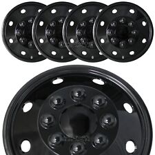 4 Black 16 8 Lug Rv Dual Steel Wheel Simulators Dually Rim Covers Hub Caps New