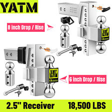 Yatm Trailer Hitch Fits 2.5 Inch Receiver 68 Adjustable Drop Hitch18500lbs