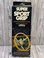 Vtg 1984 Superior Super Sport Grip Steering Wheel Cover Black Porotherm Wrap