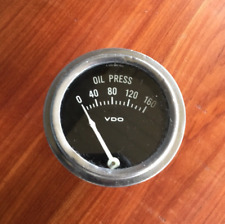 Vintage Vdo Oil Pressure Gauge 1950s 60s White Rocket Needle Oil Press 0-160