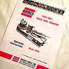 Ammco Operating Maintenance Manual Safe-arc Model 2000 Brake Shoe Grinders