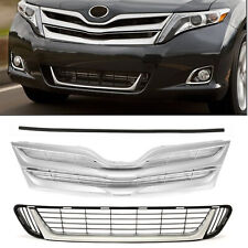 Front Upper Lower Grille Molding Trim For Toyota Venza 2013 2014 2015 2016