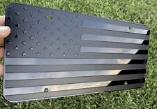 American Flag License Plate Matte Black Usa Aluminum Tactical With Screws Caps