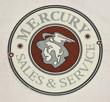 Vintage Mercury Sales Service 12 Porcelain Sign Car Gas Oil Gasoline Automobile