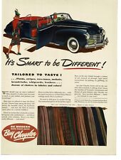 1941 Chrysler New Yorker Blue 4-door Sedan Upholstery Ideas Vintage Print Ad 2
