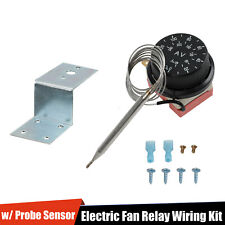 Adjustable Electric Fan Thermostat Switch Radiator Temperature Control Probe Kit