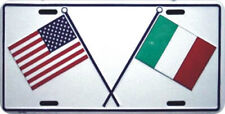 Usa American Flag Italian Flag Cross Crossed Flags License Plate Made In Usa